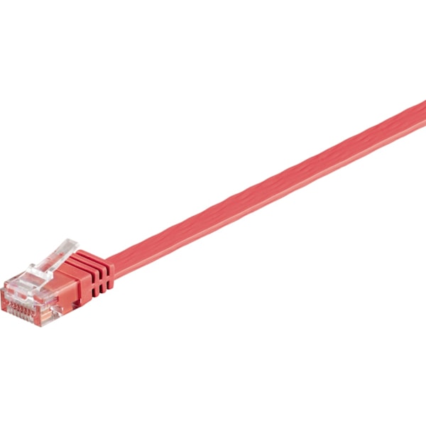 CAT 6 flad netværkskabel, U/UTP, rød