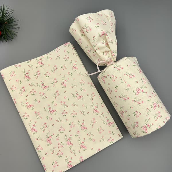 Rosa Blommig Silkespapper - 50x70 cm, 50 Ark, Delikat Körsbärsblomdesign