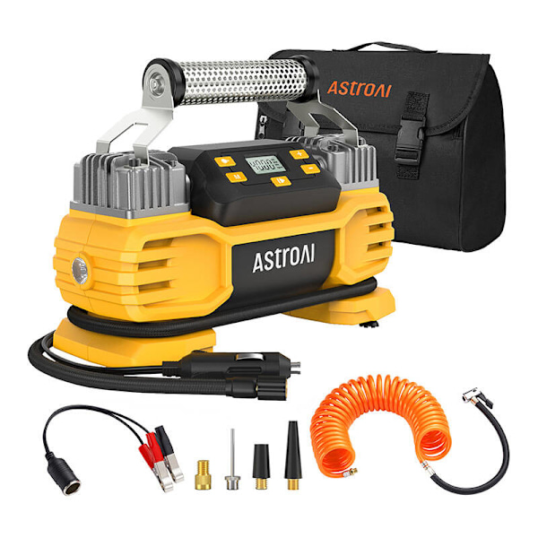 Dua AstroAI AIRUN T2 160 PSI kraftig dækkompressor