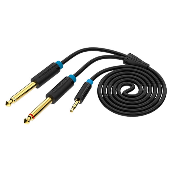 Äänikaapeli TRS 3,5 mm - 2 x 6,35 mm tuuletus BACBJ 5 m musta