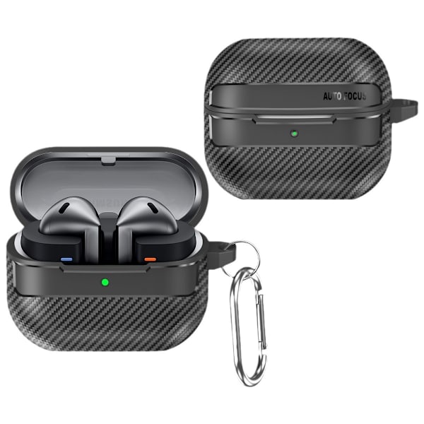 Beskyttende etui i kulfiber til Samsung Galaxy Buds3/3pro Sort