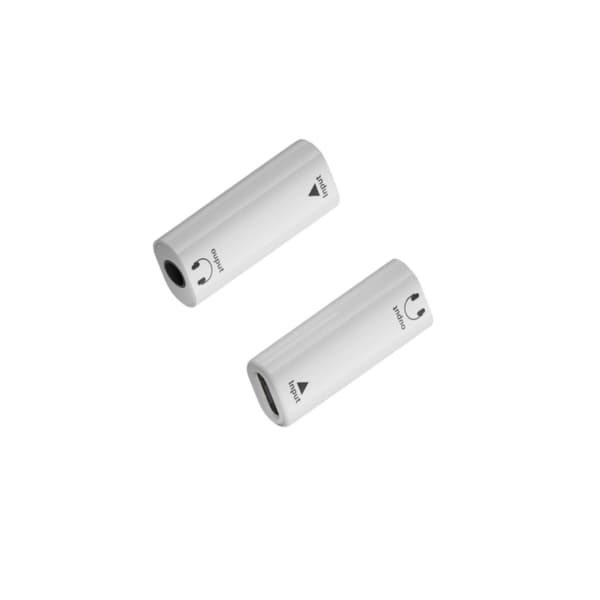 3,5 mm hun til USB-C hun adapter (2 stk) med digital DAC, 16bit/48KHz, høj lydkvalitet White White