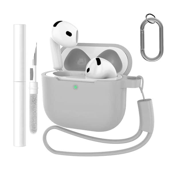 AirPods-kotelo avaimenperällä ja lisävarusteilla Grey AirPods 4 Flat Grey