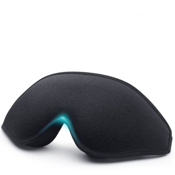 Mjuk 3D sovmask ögonmask för flygresor yoga vila Svart