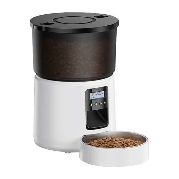 Rojeco 3L automatisk foderautomat med knap (hvid)