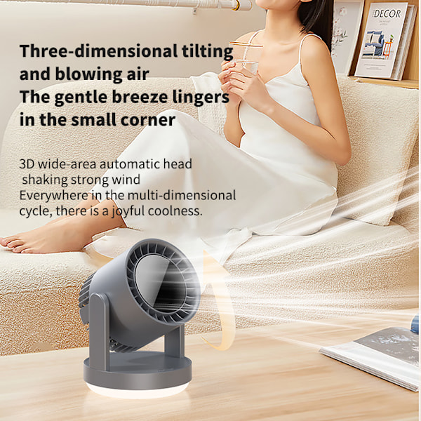 ZK06 Desktop Circulating Fan med natlys White White