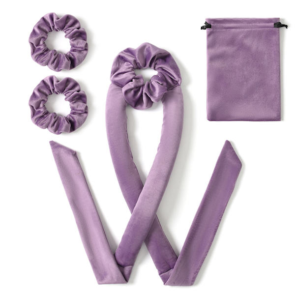 Ubesværede krøller: Varmefrit hårrullesæt (4 dele) Purple Purple
