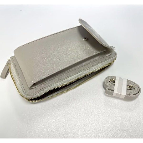 Crossbody Mobilväska i PU-läder Grå