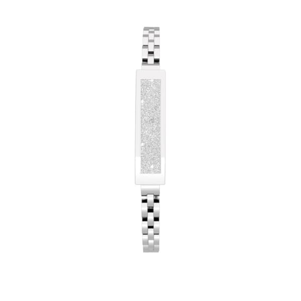 Smartarmbånd med skridttælling og Bluetooth, skærmfri ædelstenskæde, magnetisk opladning og design i rustfrit stål Silver Silver