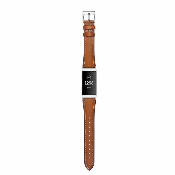 Fitbit Charge 3/4 armband läder Brun