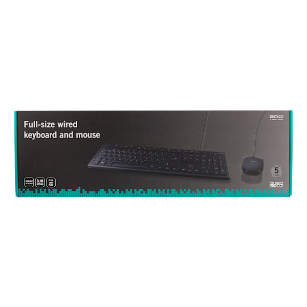 Keyboard kit with mouse, PAN Nordic layout, USB, black