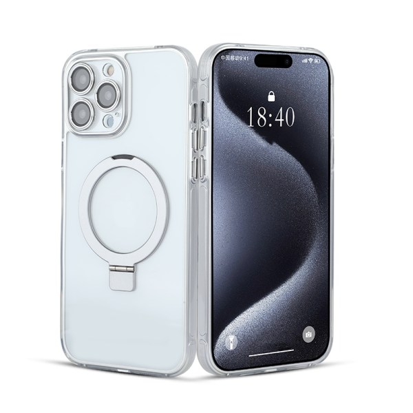 Stødsikker mobiltaske med stativ til iPhone iPhone 14 Plus Sølv