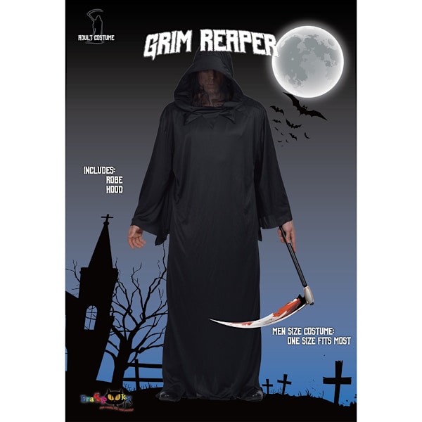 Cosplay kappe med hætte i sort, polyester one size - fuldlængde kappe til cosplay, scene og temafester