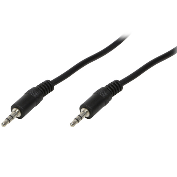 Lydkabel 3,5 mm han - 3,5 mm han stereo 1m Sort