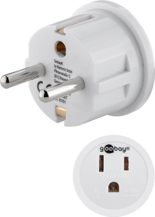 Reseadapter USA/Japan till Europa, vit