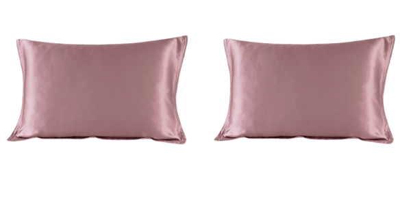 Ylellinen pari silkkityynyliinoja Pink Pink