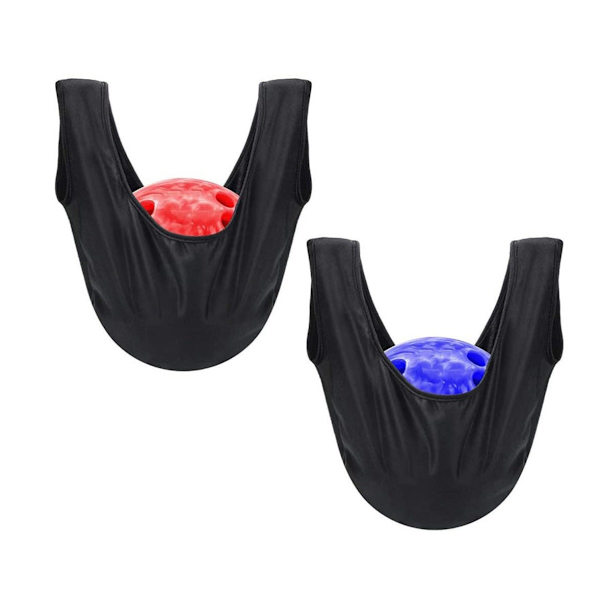 Rensepose til bowlingbold - polyester mikrofiber til polering og rengøring udendørs, 53cm x 22cm, sort