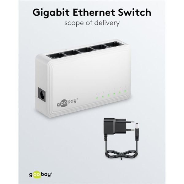 5-port Gigabit Ethernet netværksswitch