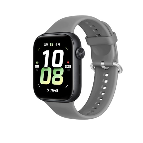 Silikonarmband med silverspänne för smartklockor Grå
