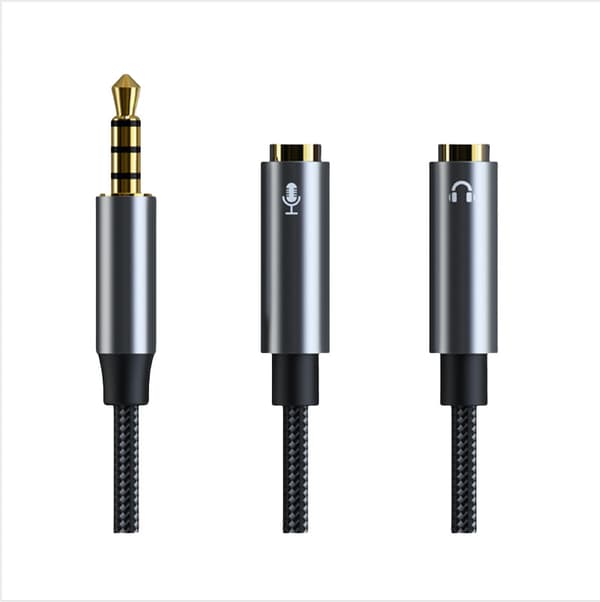 CB01 Hörlurar och mikrofon Splitter Adapter Audiokabel Model 2