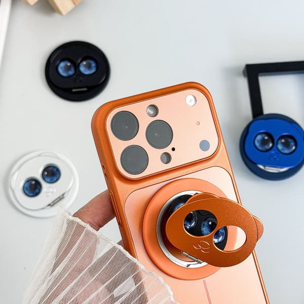 Magnetisk panda-telefonringholder med dobbelt foldning, 360° rotation og bordstander Silver Silver