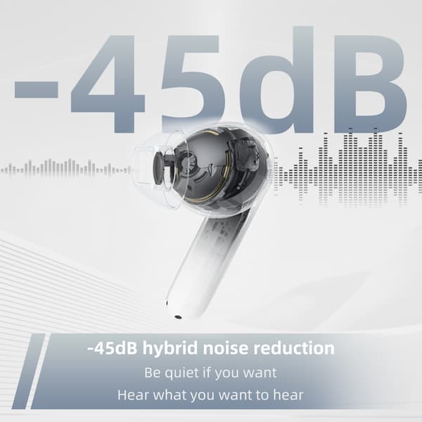 J18 TWS Bluetooth 5.4 Hörlurar: 6-Mic Brusreducering