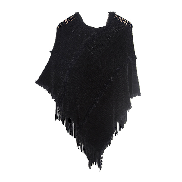 Stickad Sjal Wrap Black Black
