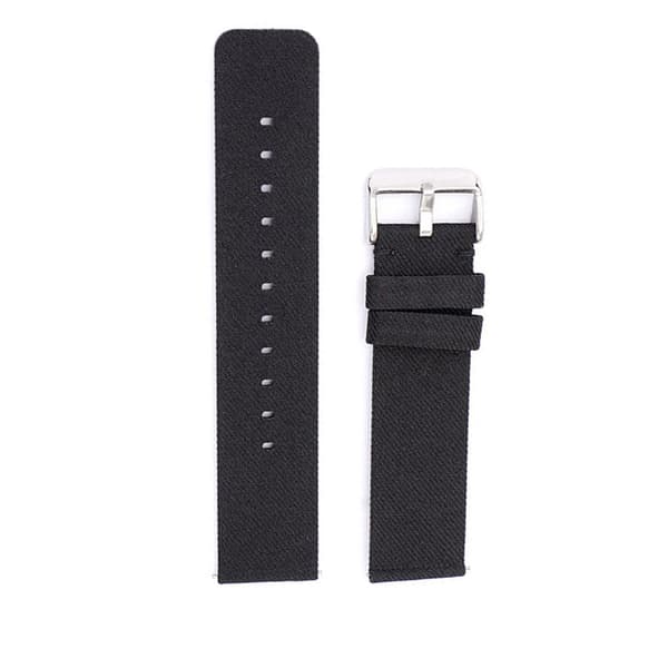 Svart Klockarmband i Canvas med Silverspänne 20 mm 20 mm
