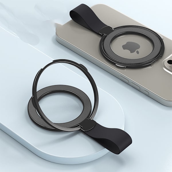 MagSafe magneettinen puhelinteline sormustelineellä Musta