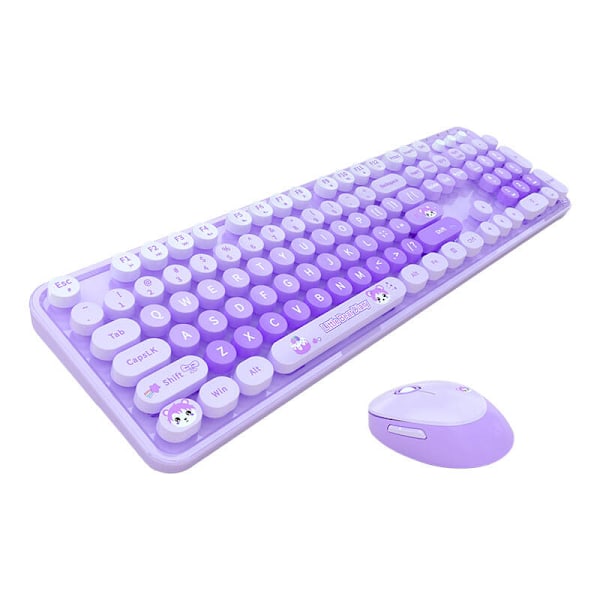 MOFII Sweet New 2.4G trådlöst tangentbord + mus set (lila)