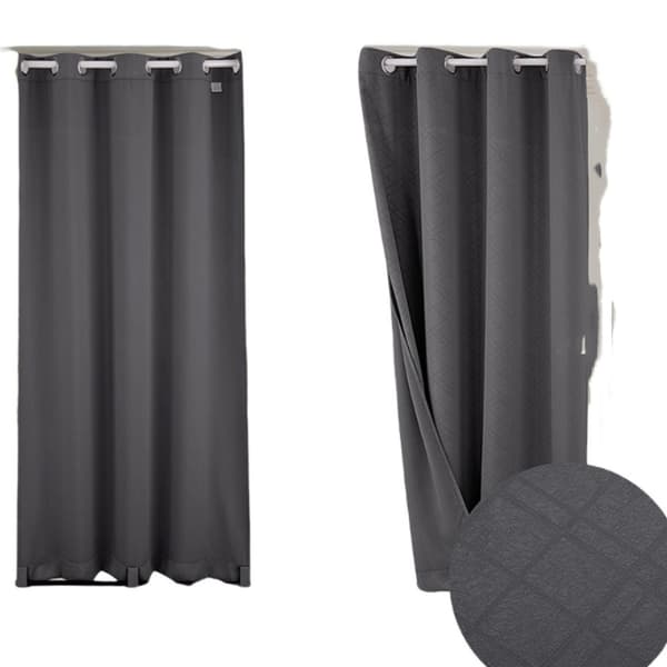 Vattentät präglad utomhusgardin DarkGrey L DarkGrey L