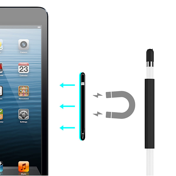Silikone beskyttende ærmesæt til Apple Pencil Sort