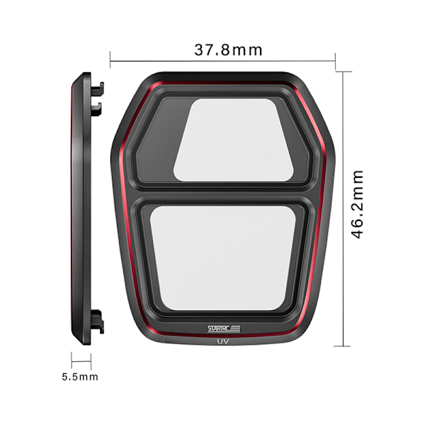 DJI Air 3S -suodatin (yksi, UV, musta punainen)