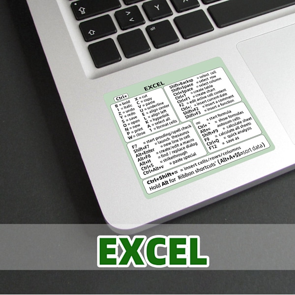 Tangentbordsdekal med Excel-genvägar för bärbar dator och stationär dator