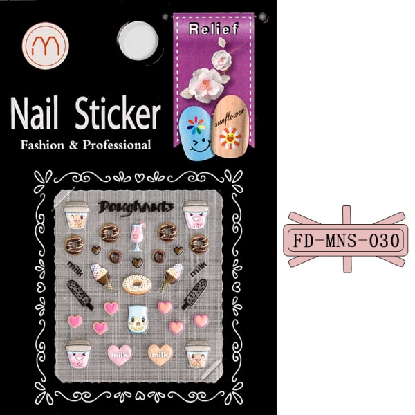 5D Nail Art Stickers 12 ark MultiColor MultiColor