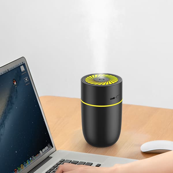 WT-009 Bil Luftfugter: USB Mini Støjsvag Farverigt Lys Black Black