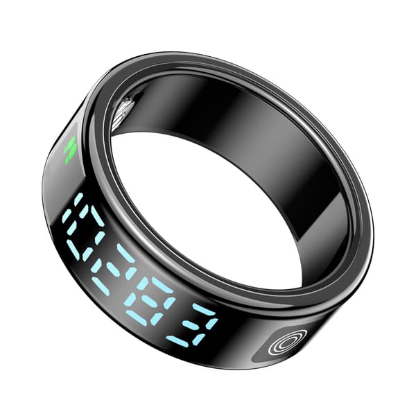 SR08 Smart Ring: Sundheds- og fitnesstracker med LED-display, kompatibel med Android og iOS Black 8 Black 8
