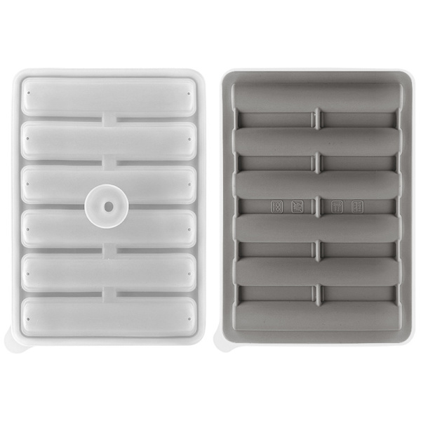 Silikone Cylinder isterningbakke - Grå Grey Grey
