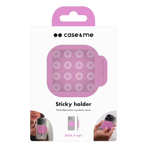 Silicone dual-sided suction cup holder, pink