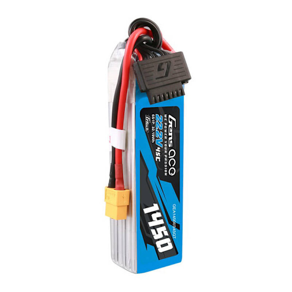 Gens Ace G-Tech 1450mAh 22,2V 45C 6S1P Lipo-batteripaket med XT60-kontakt