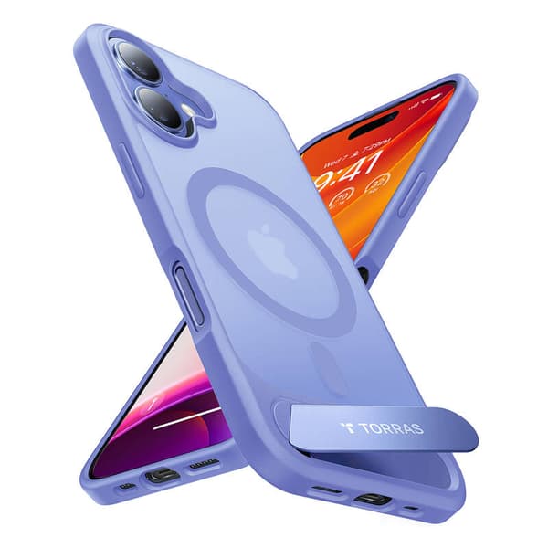 Torras Pstand Series etui til iPhone 16 (blå)