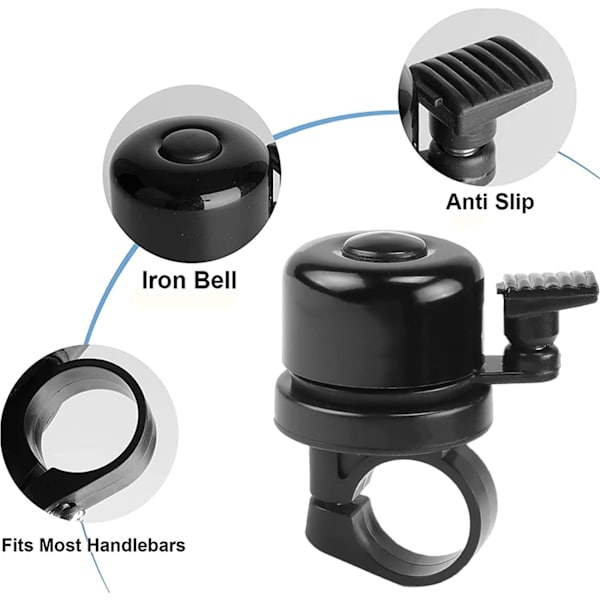 INF Cykel ringeklokke med Airtag holder Sort 22.2 mm