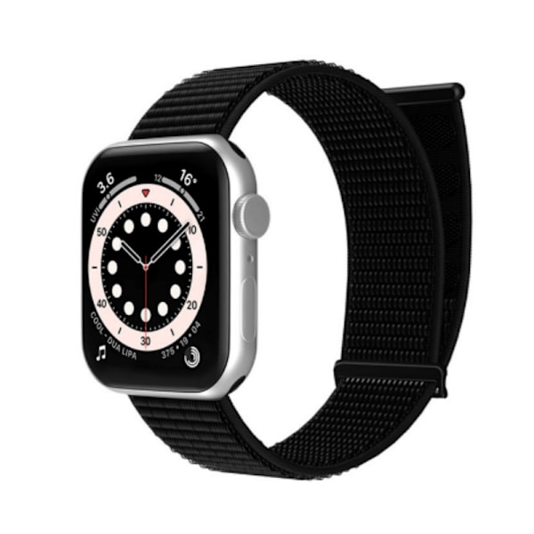 Nylon Loop Watch Arm för Apple iWatch Svart S