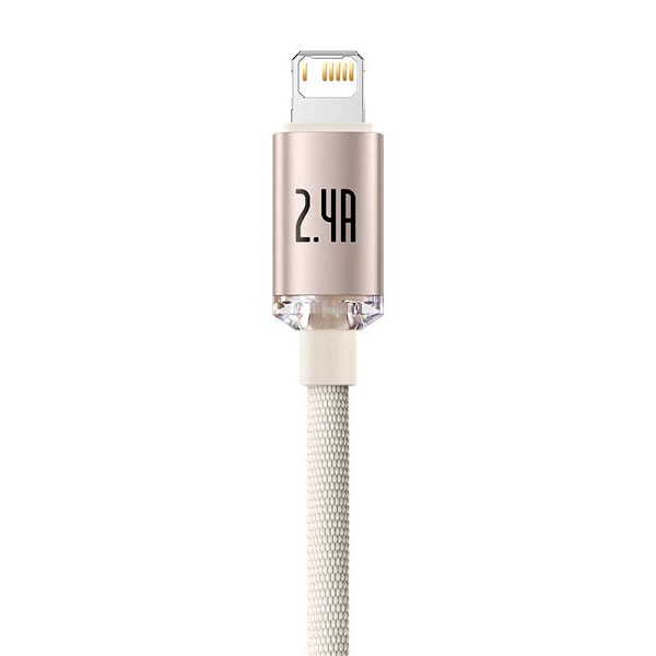 USB-kabel til iP Baseus Crystal Shine, 2,4A, 2m (rød)
