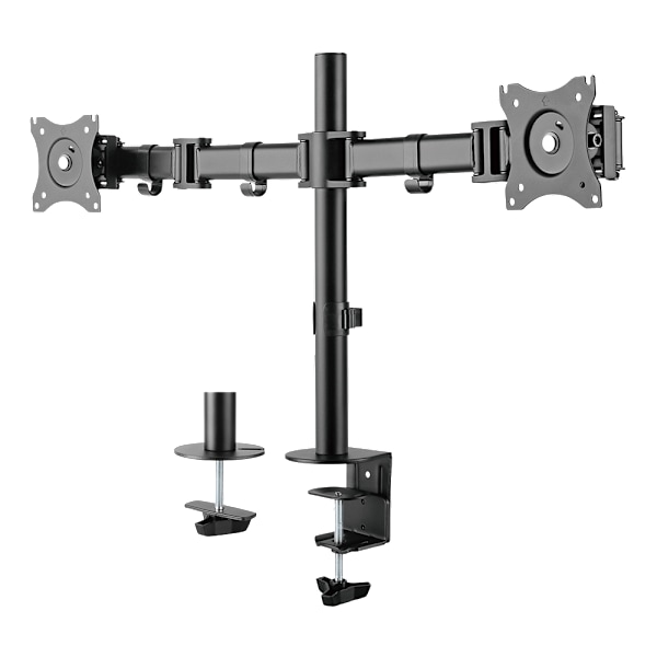 OFFICE Dual Desk Mount, tilt, swivel, rotate, 13"-27" Svart