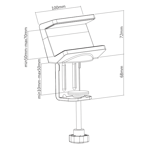 OFFICE Clamp-on power strip holder for desks, white