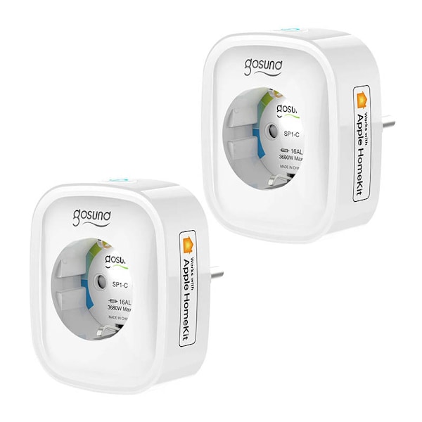 Smart stikkontakt WiFi Gosund SP1-H (2-pak)(HomeKit) 16A