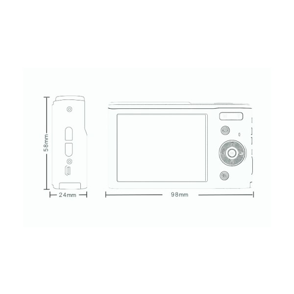 INF Digitalkamera 1080P/48 megapixel/16x zoom Silver