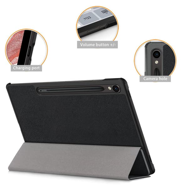 Slimmat svart tri-fold fodral för Samsung Tab A7 Lite 8.7
