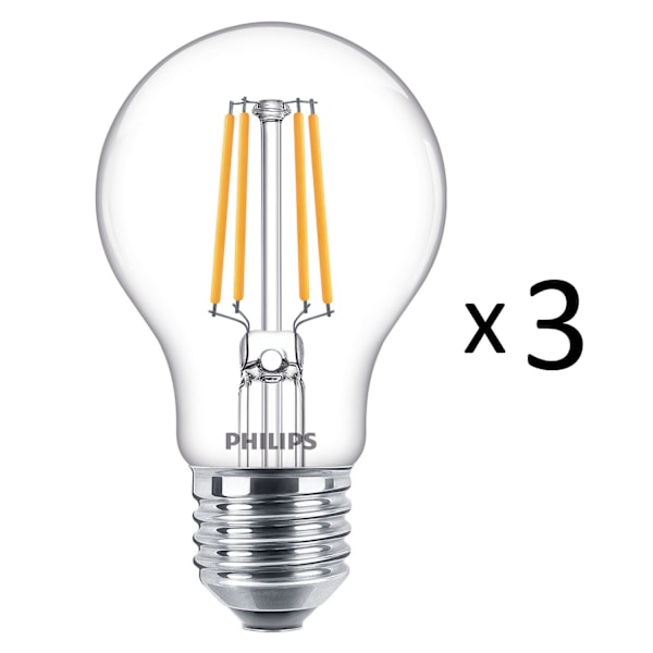 3-pack LED E27 Normal Klar 40W 470lm